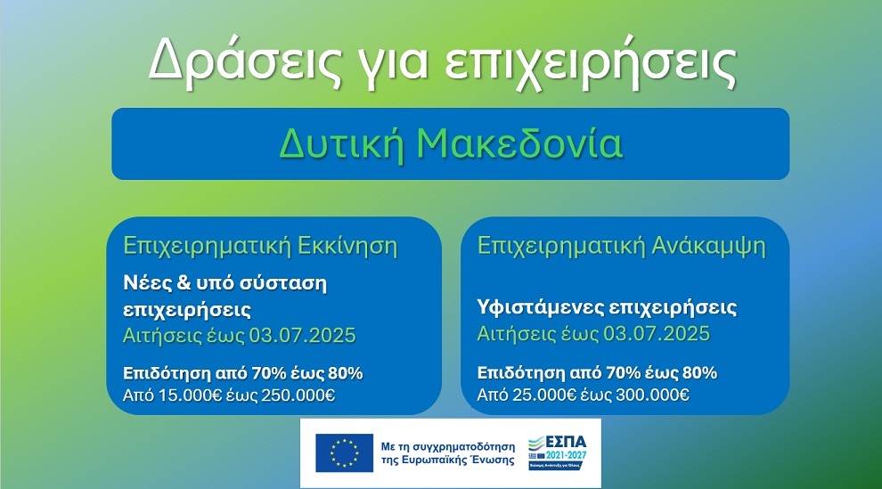 Δράσεις επιχειρήσεων στη Δυτική Μακεδονία